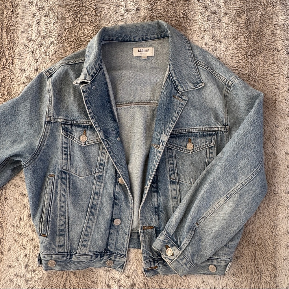 Agolde Vintage Light Wash Denim Trucker Jacket